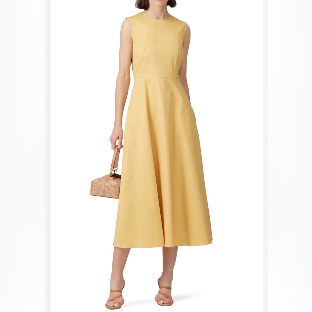 Theory Volume Dart Yellow Midi Dress